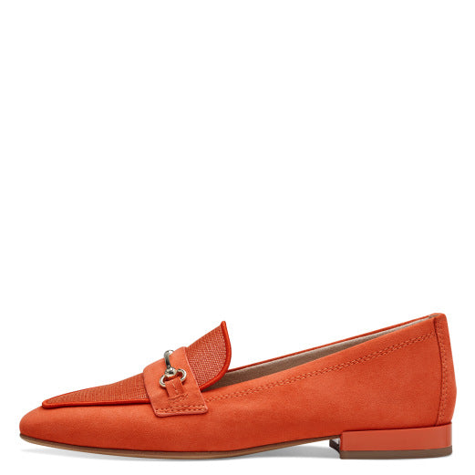 Orange Leather Moccasin