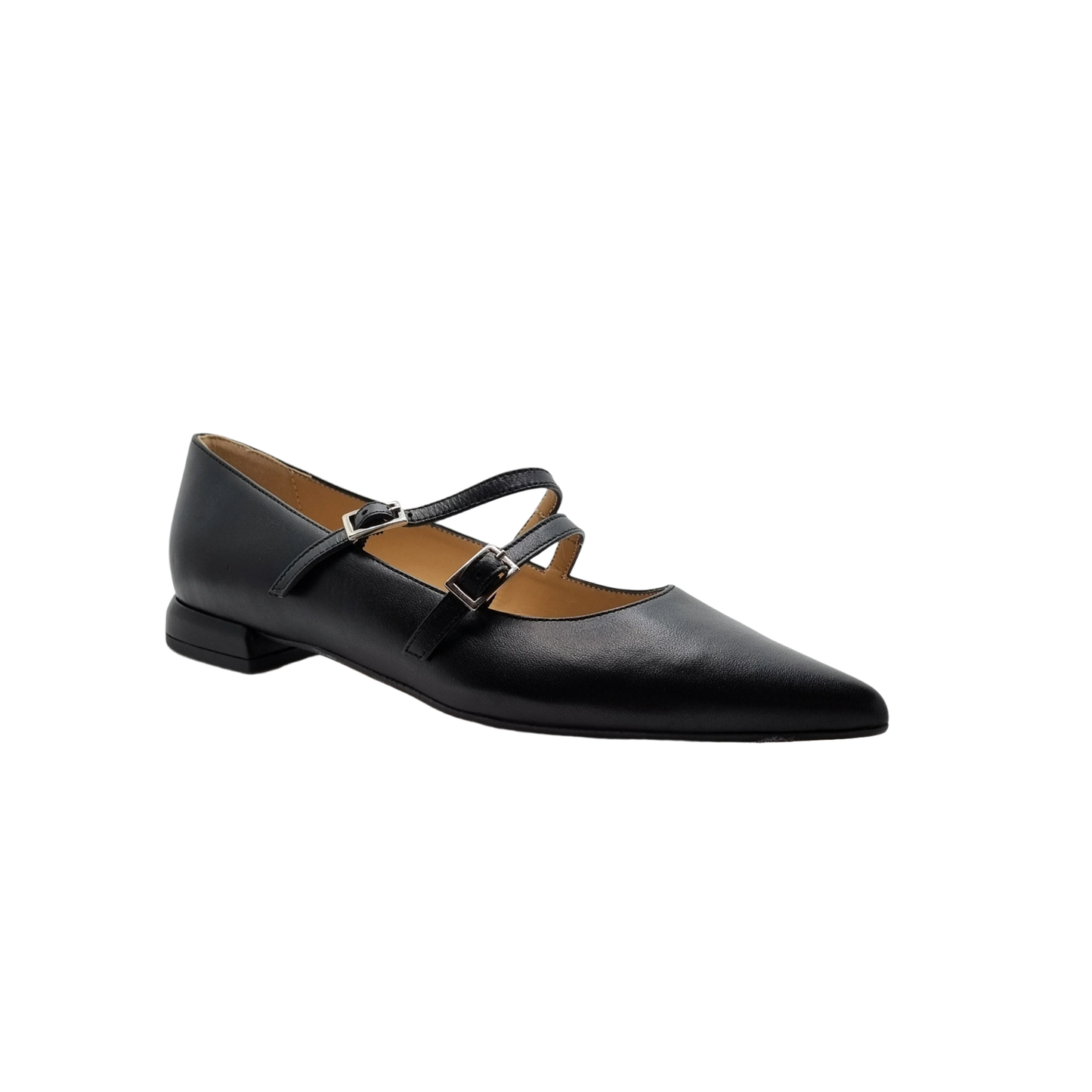Black leather ballerina