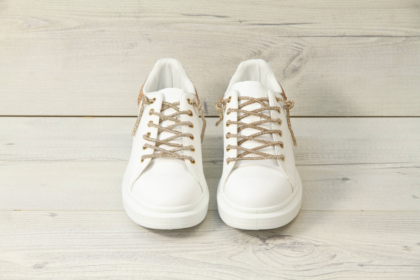 Platform sneakers with rhinestones