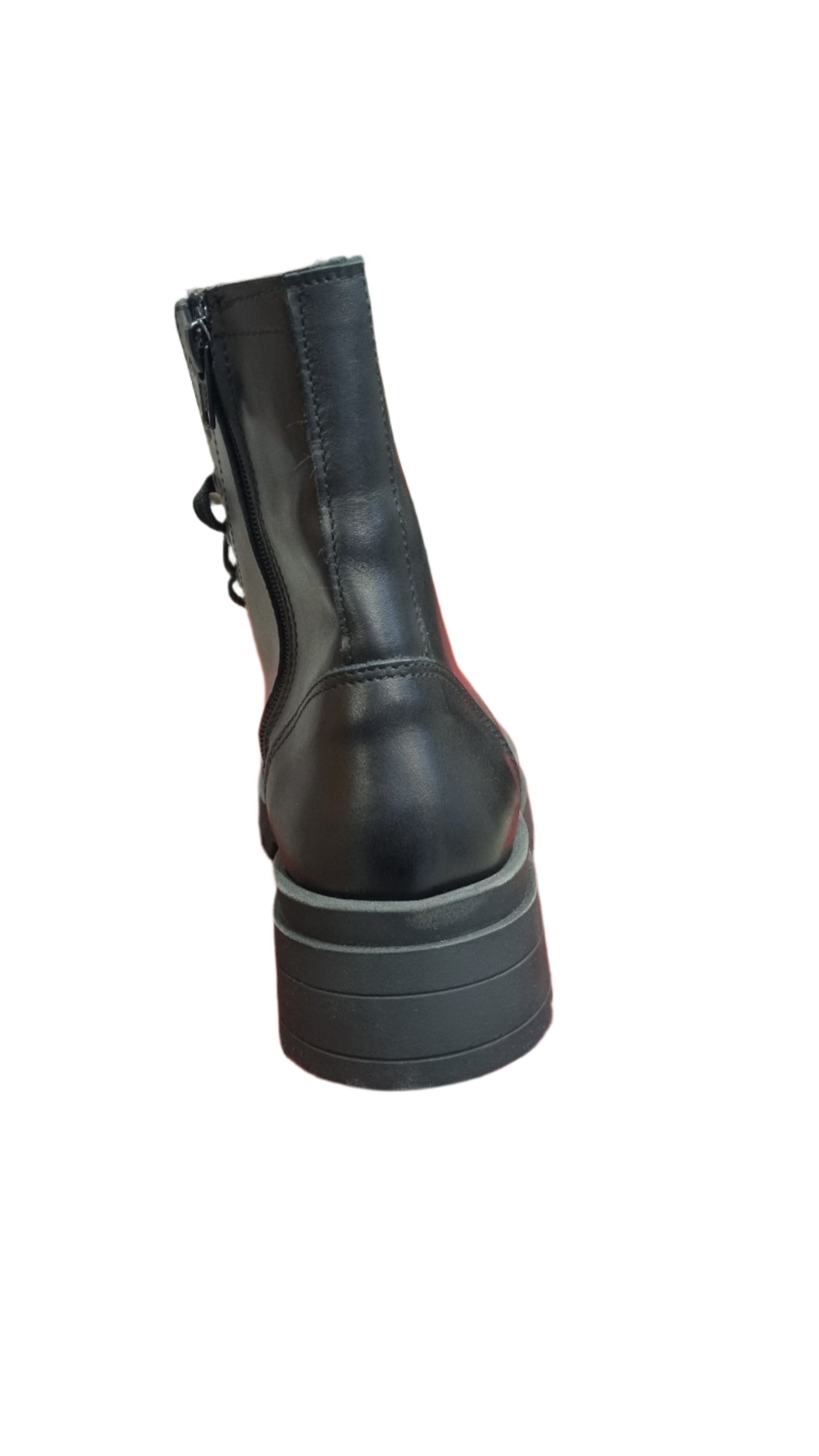 Black ankle boot, leather