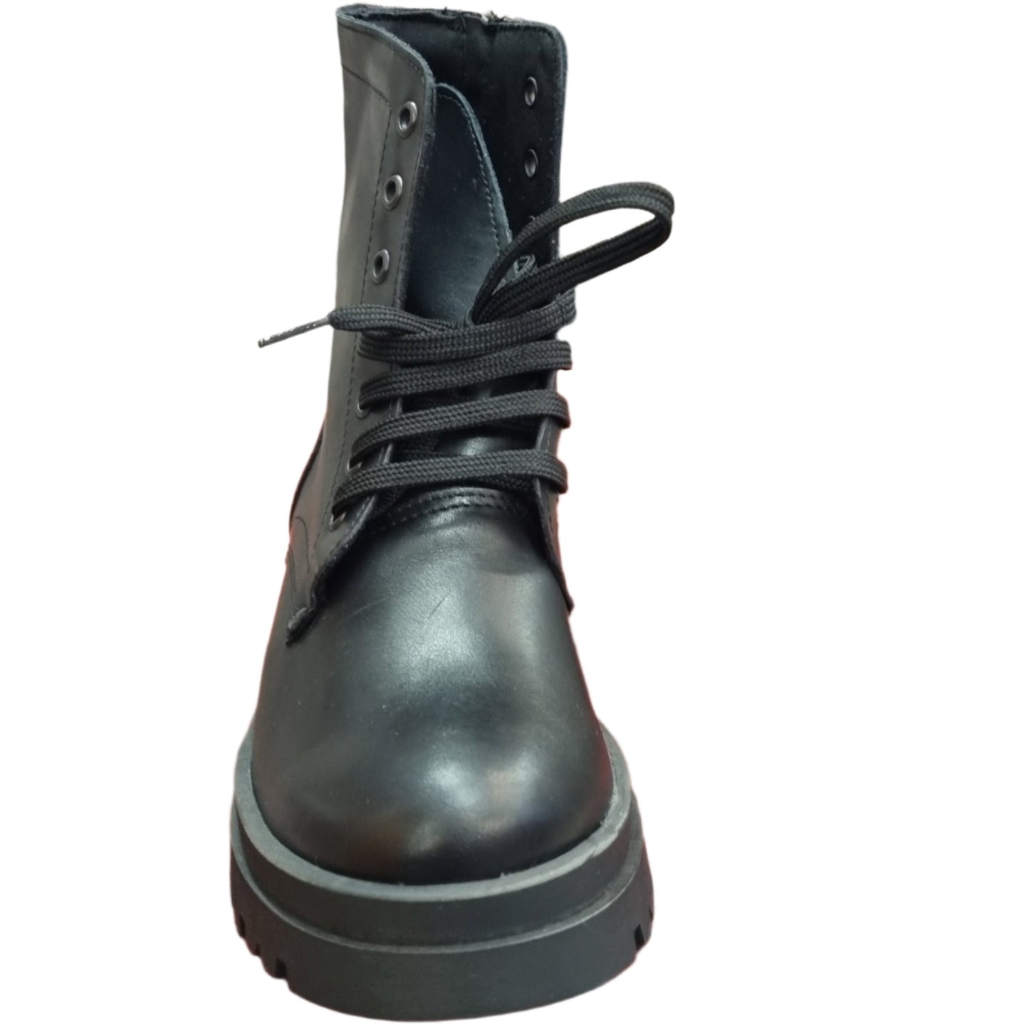 Black ankle boot, leather