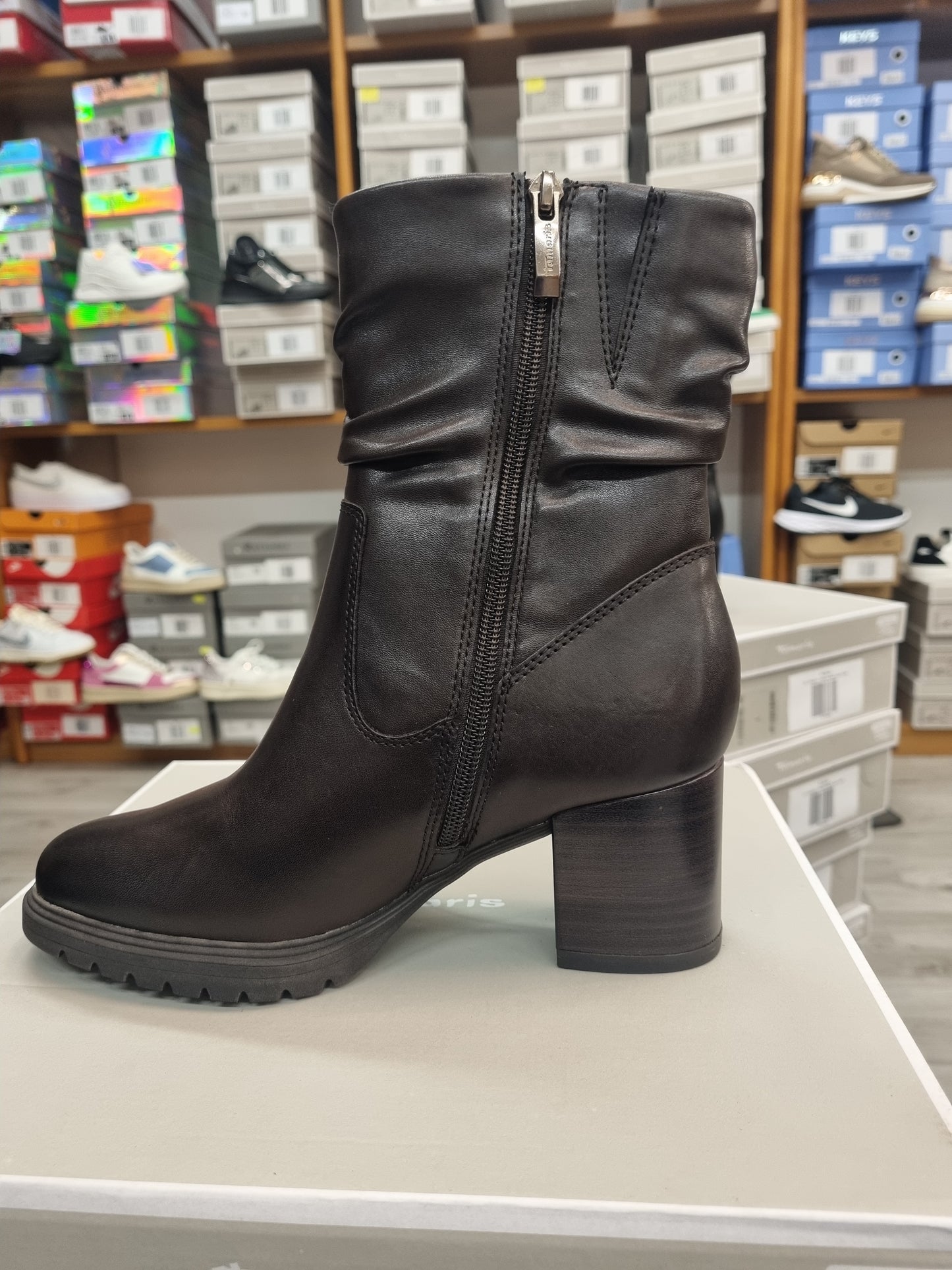 Tamaris mocca wave leather