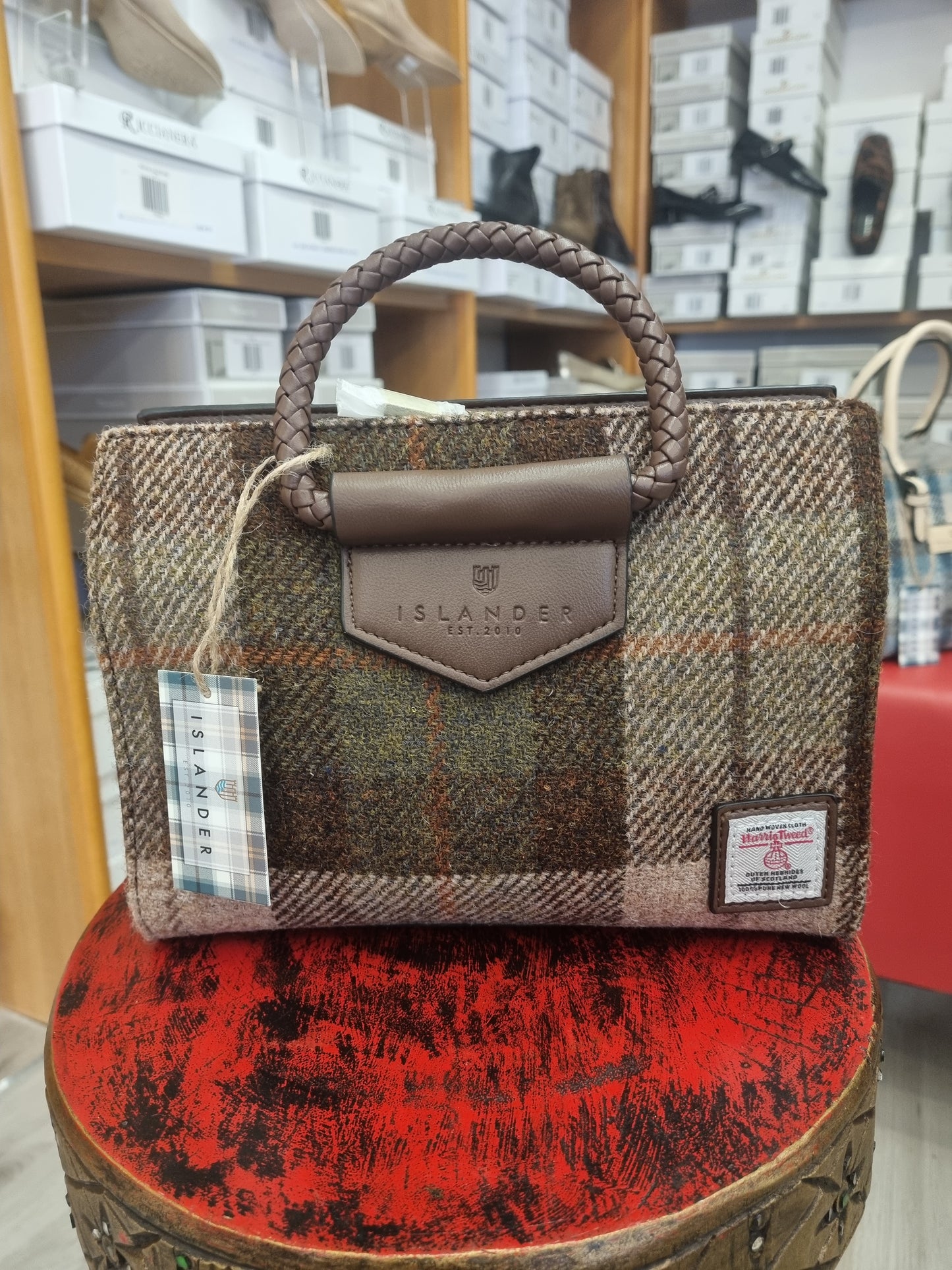 Aran tote Harris tweed