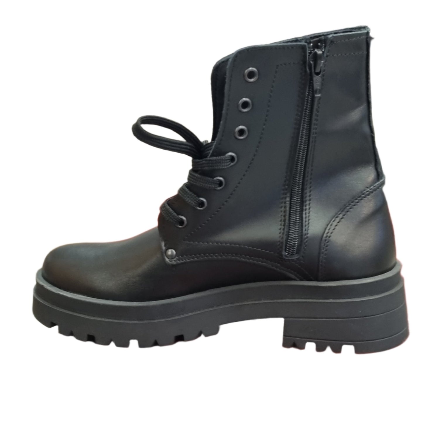 Black ankle boot, leather