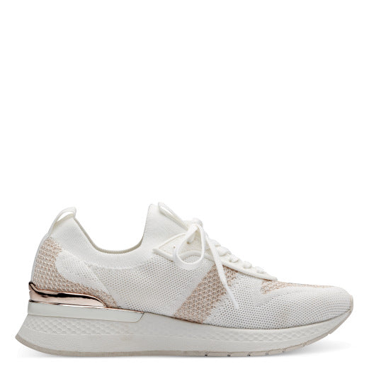 White / Rose Gold Sneakers