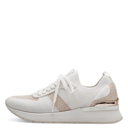 White / Rose Gold Sneakers