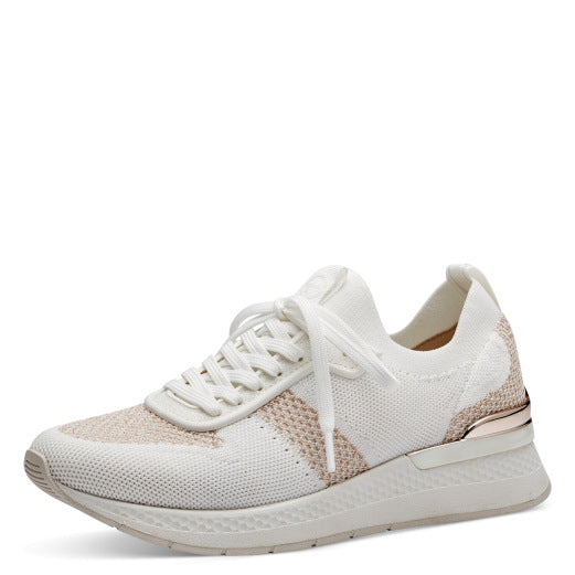 White / Rose Gold Sneakers