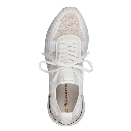 White / Rose Gold Sneakers