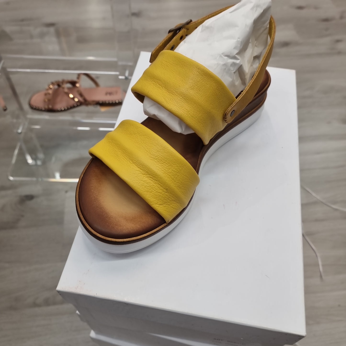 Yellow leather sandal