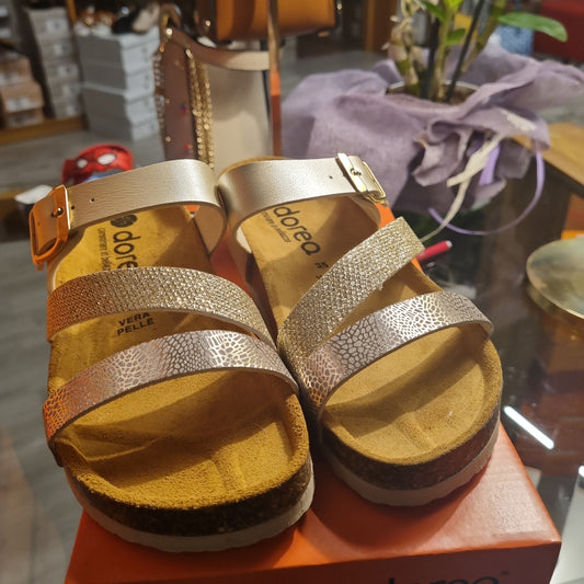 Platinum leather sandal