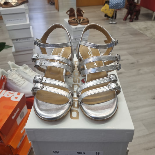 Silver laminated sandal