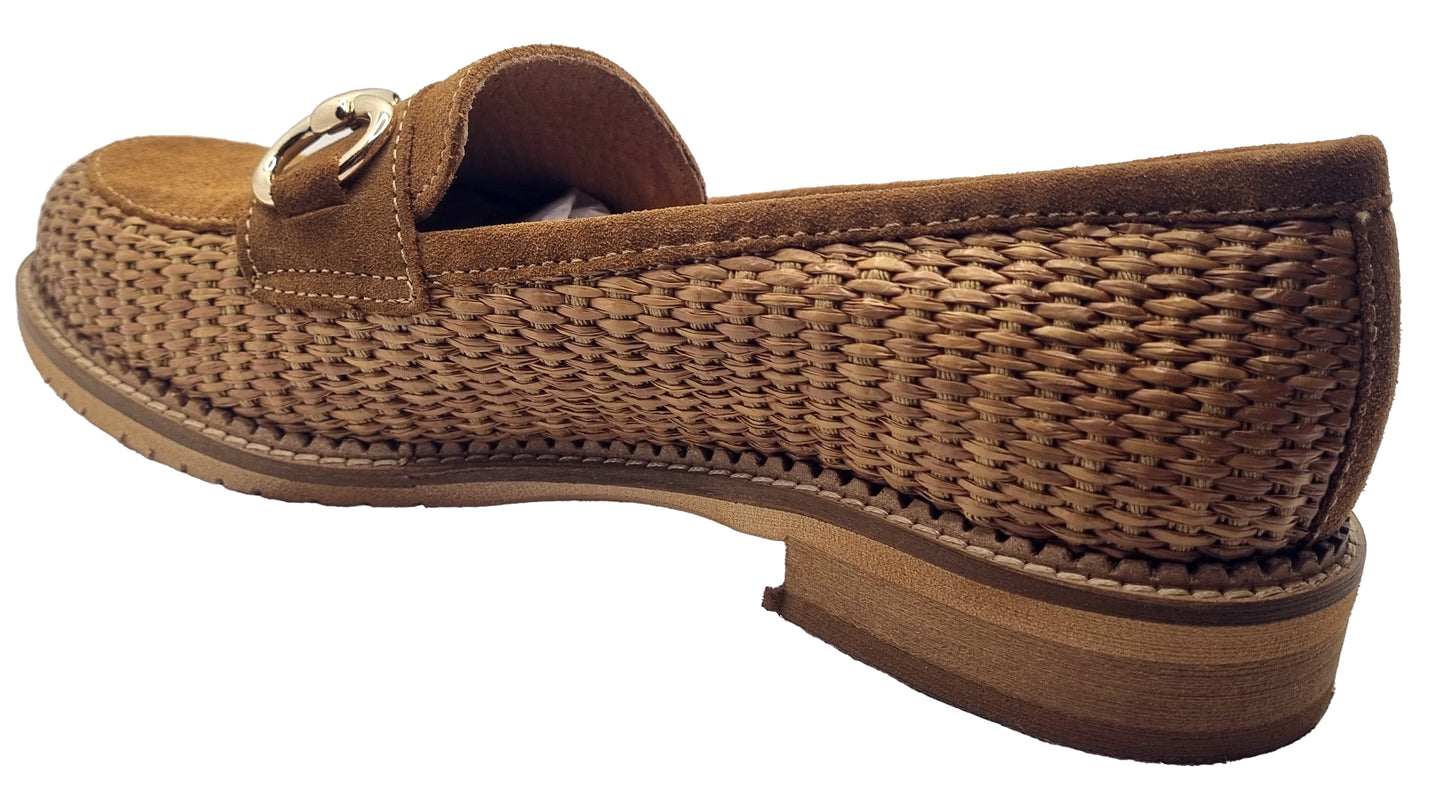 Woven leather moccasin