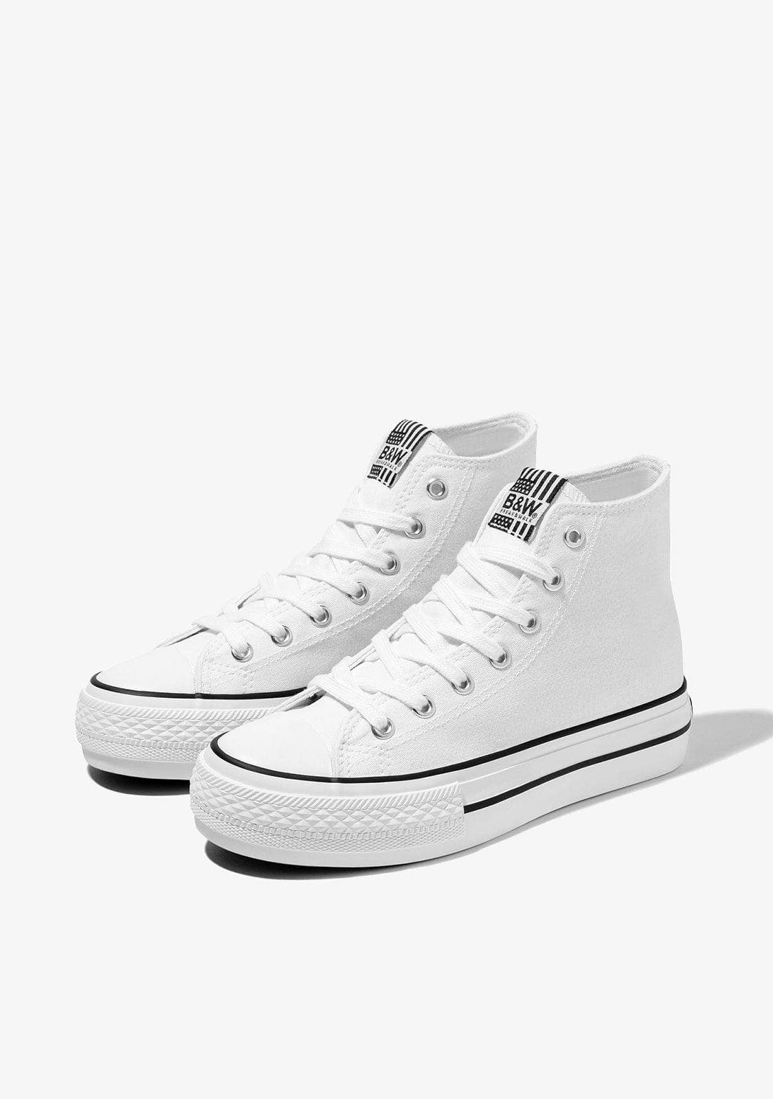 Sneaker basic con plateau bianco