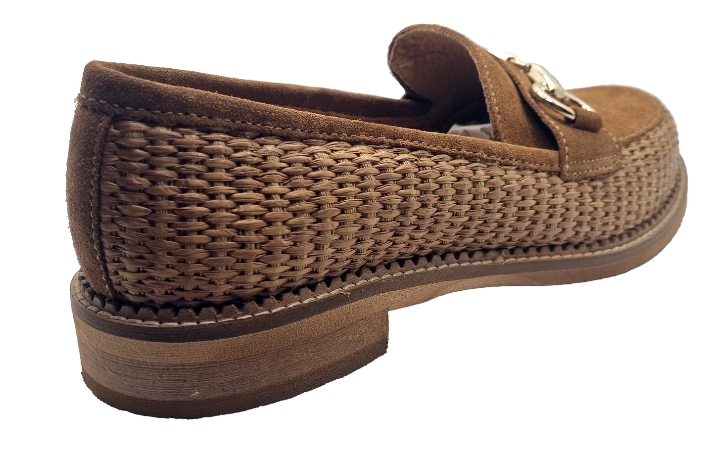 Woven leather moccasin