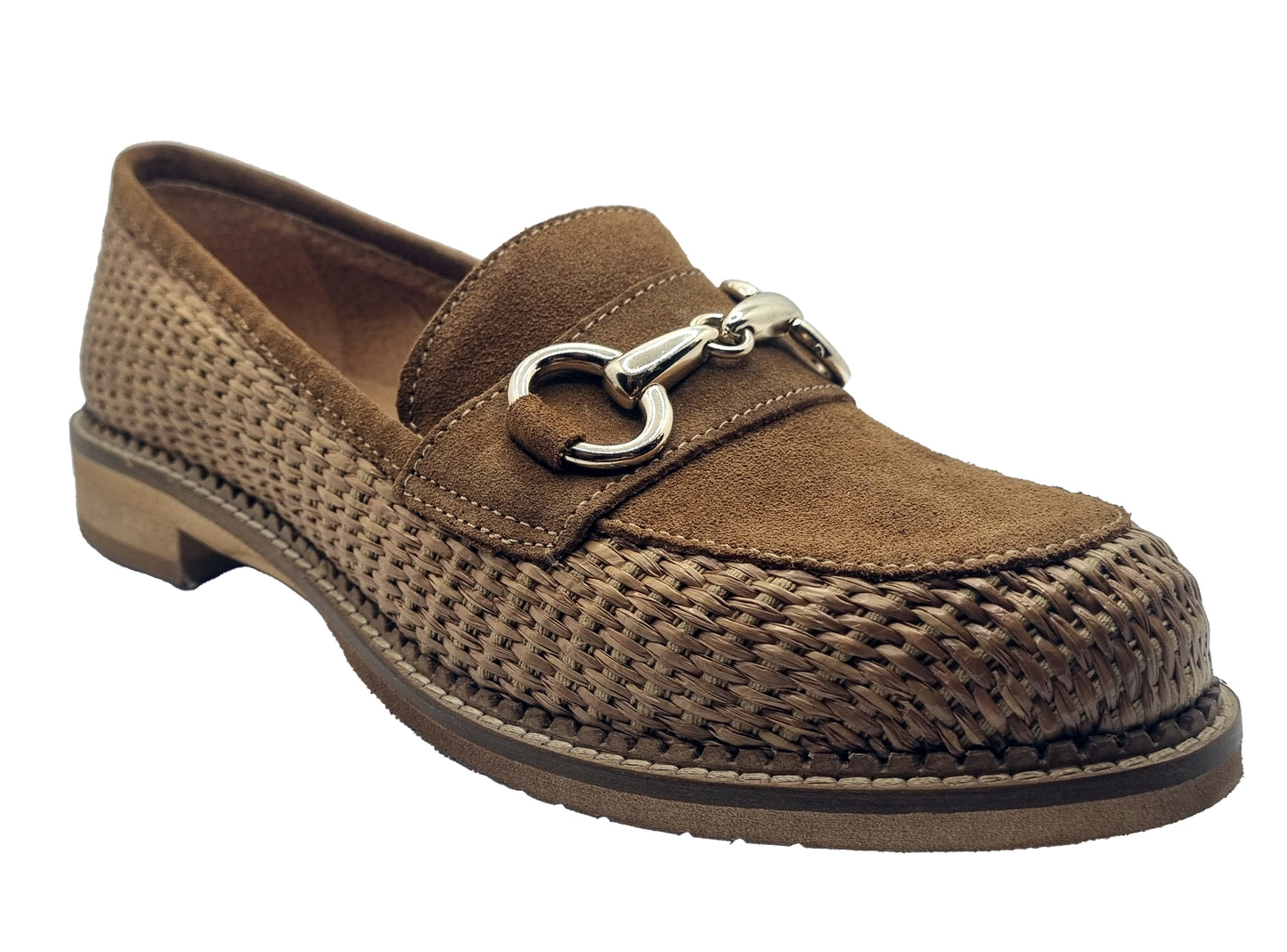 Woven leather moccasin