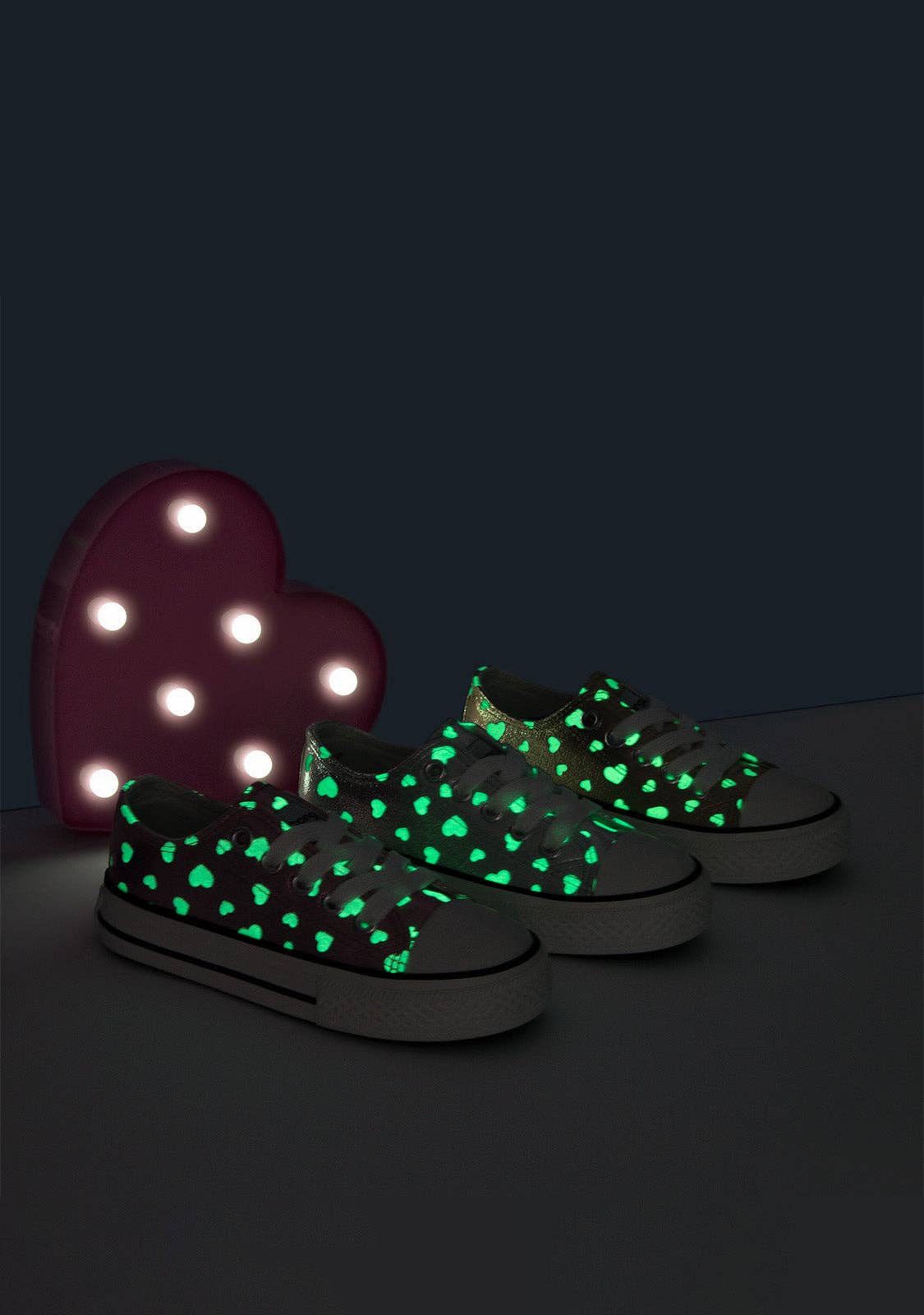 Scarpe da ginnastica da bambina Platum Glows in the Dark