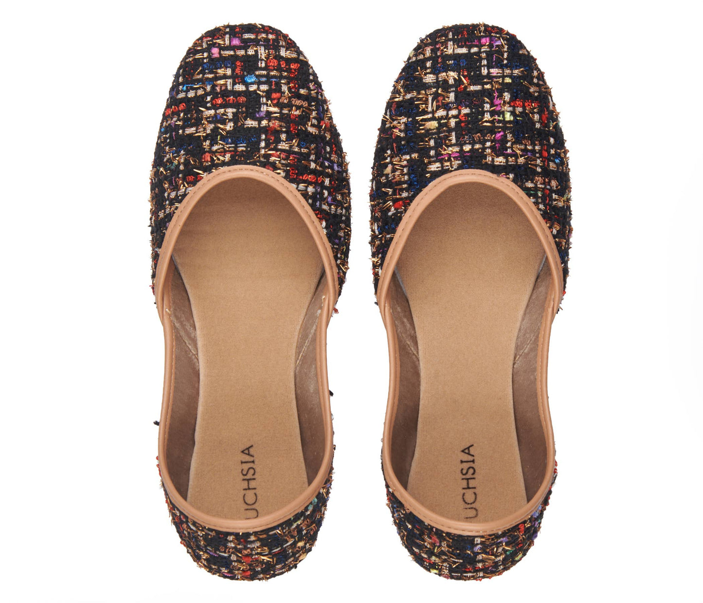 Ballerine in pelle  fatte a mano in tweed