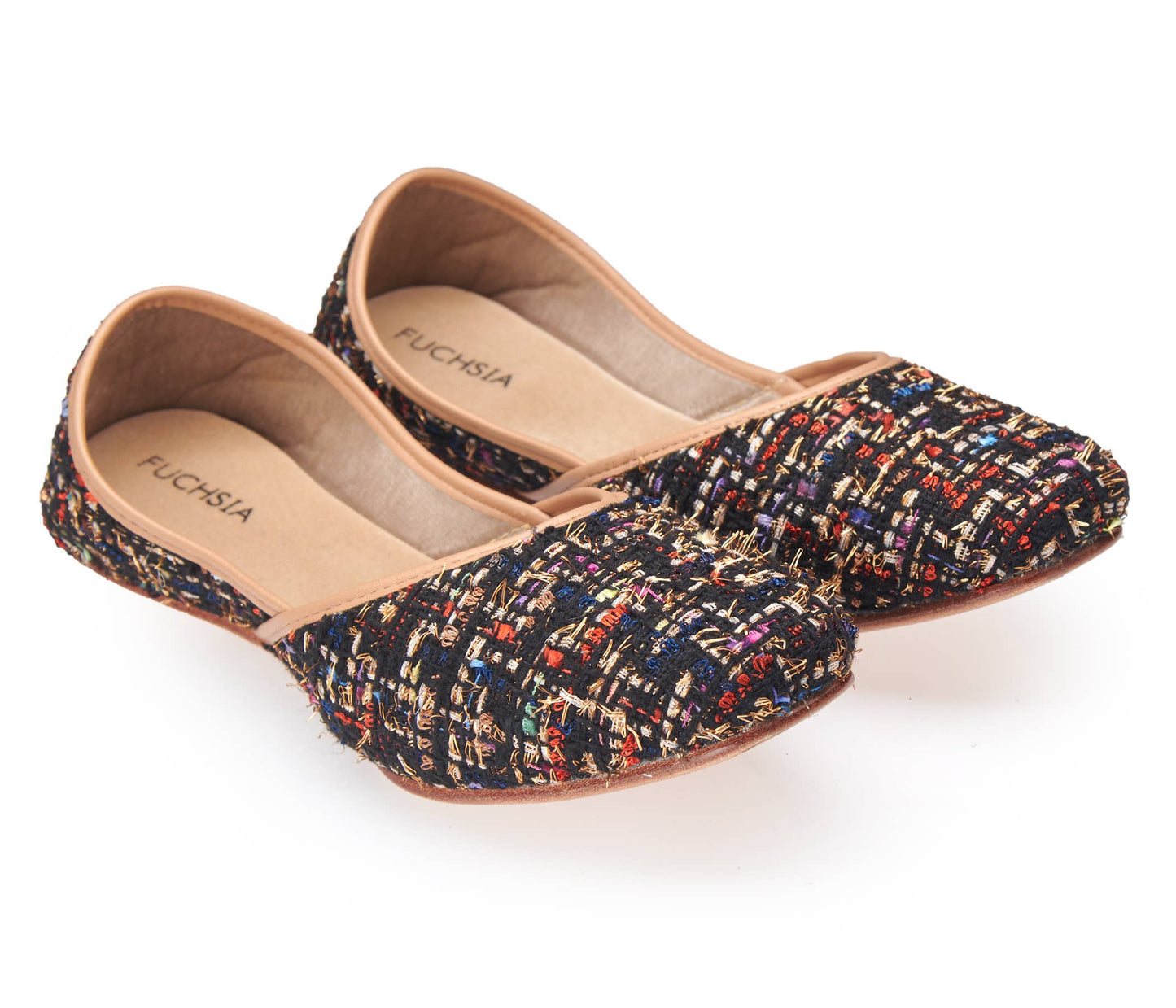 Ballerine in pelle  fatte a mano in tweed