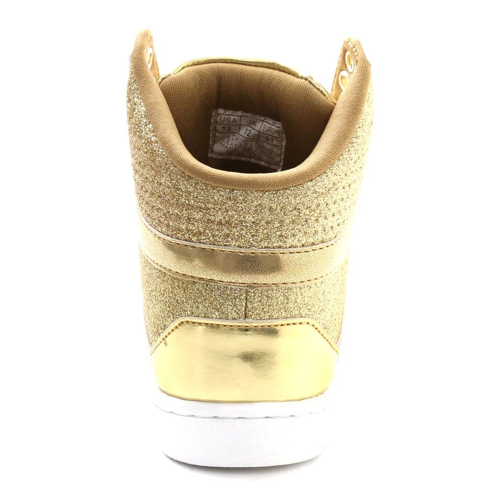 Women's Pastry Pop Tart Glitter Sneaker for Adults in Gold