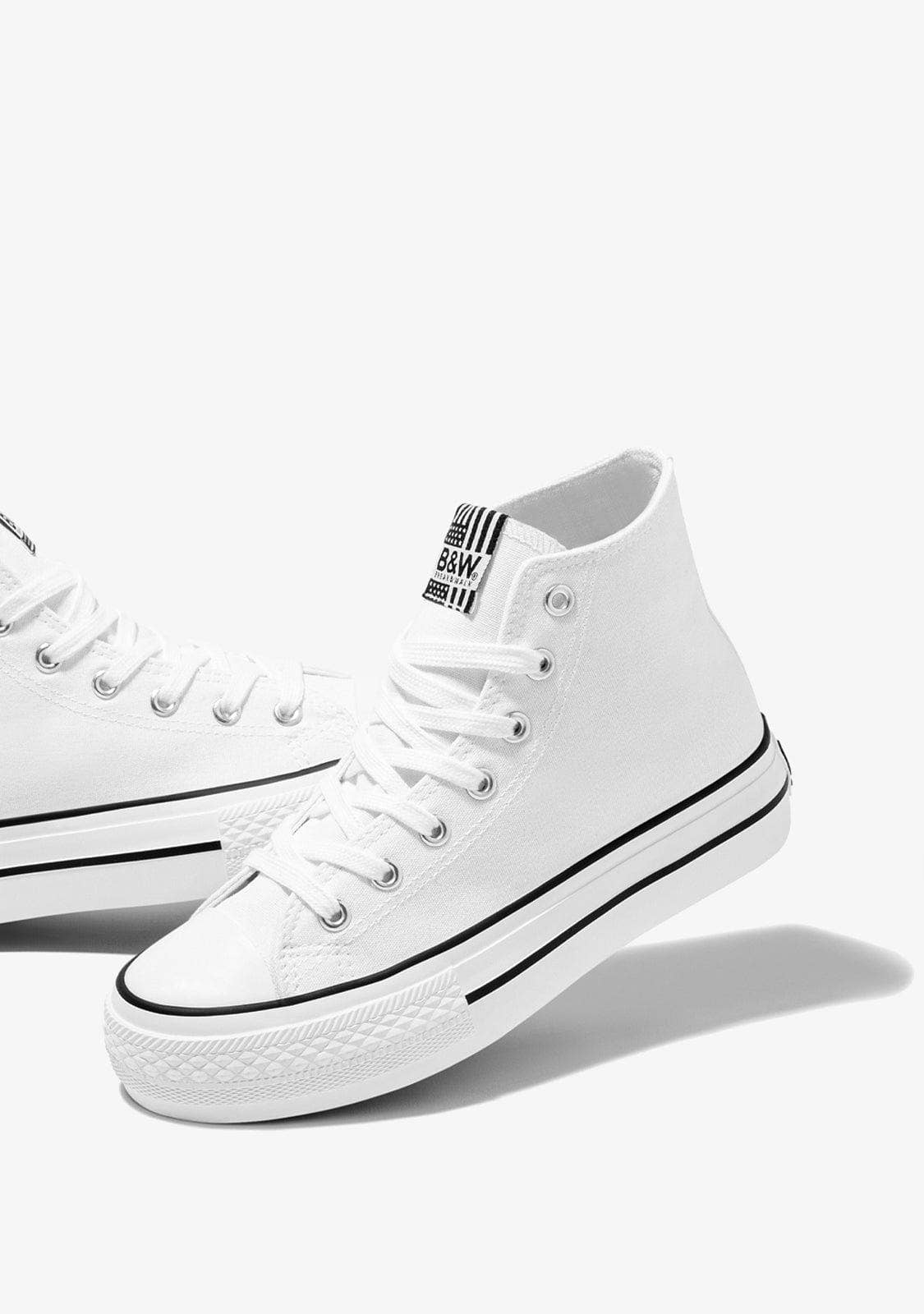 Sneaker basic con plateau bianco