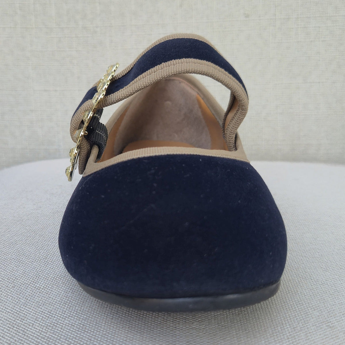 Latika ballerina velluto blu, fronte