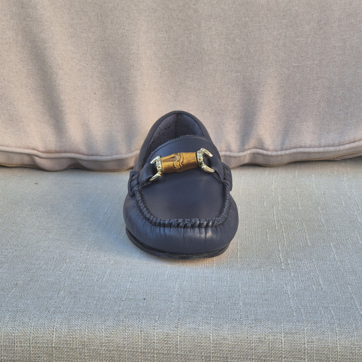 Pavani 2298 mocassino in vitello blu - fronte