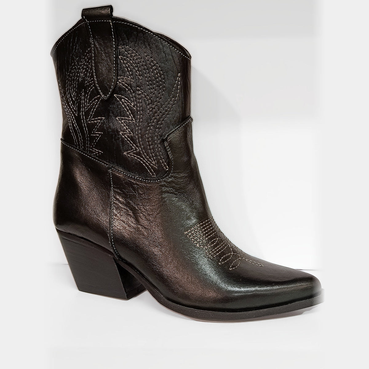 Texano Pavani in pelle nera