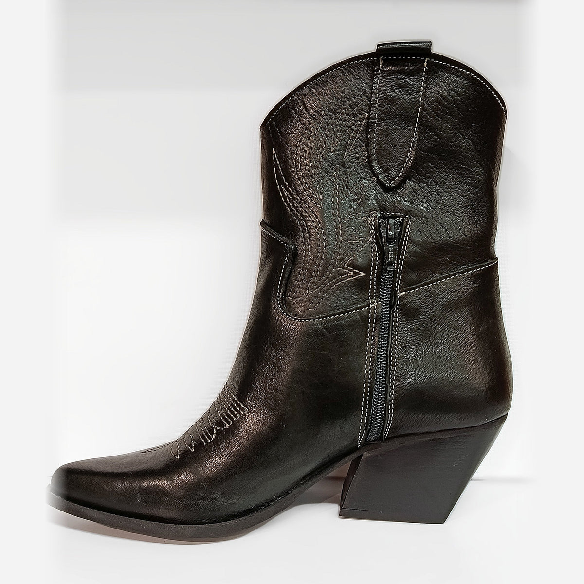 Texano Pavani in pelle nera