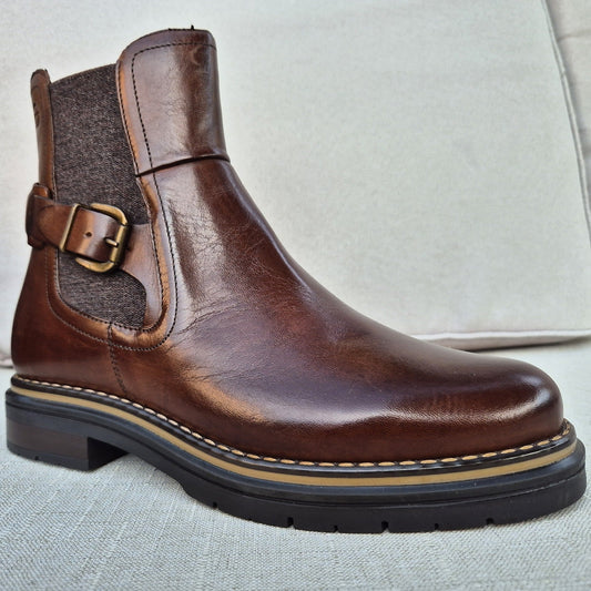 Tamaris 25345 chelsea pelle cognac, tre quarti