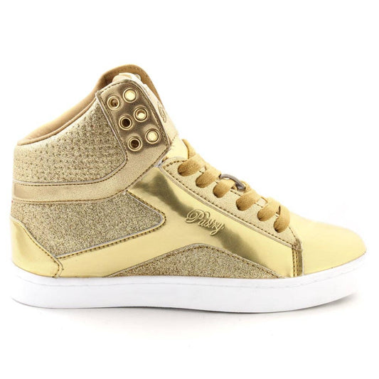 Women's Pastry Pop Tart Glitter Sneaker for Adults in Gold