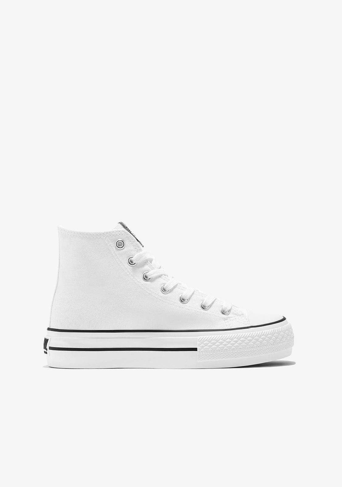 Sneaker basic con plateau bianco